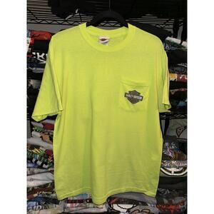 Vintage 2006 Harley Davidson “old Glory” Maryland Neon Green Shirt Size Large